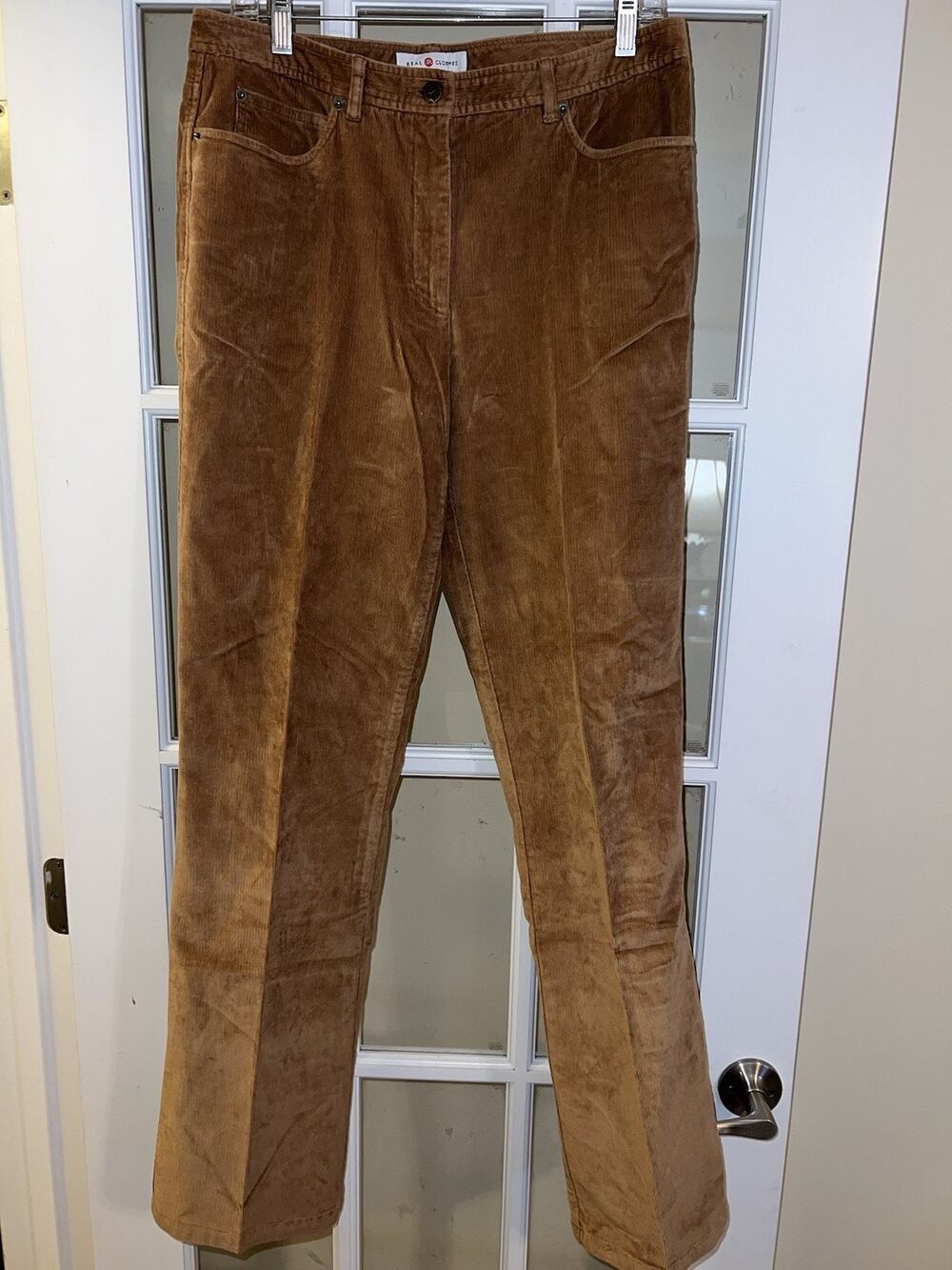 Real Clothes Saks Fifth Avenue Size 12 Brown Corduroy Pants Womens Casual